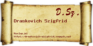 Draskovich Szigfrid névjegykártya